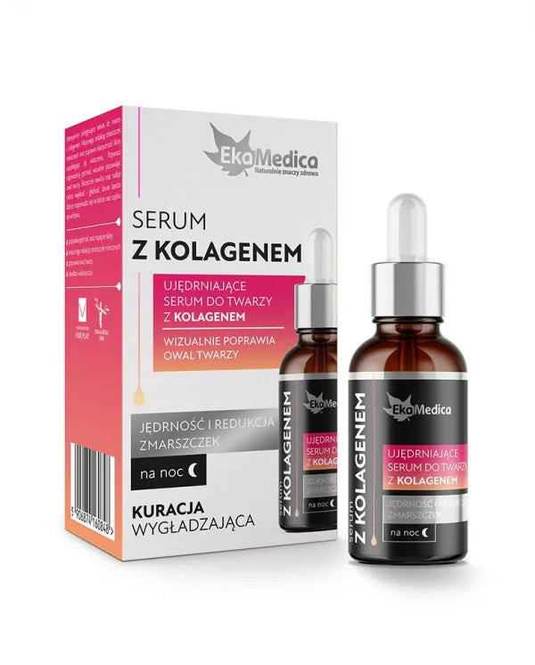 EkaMedica - Ujędrniające Serum z Kolagenem na Noc - Redukujące Zmarszczki - 20ml