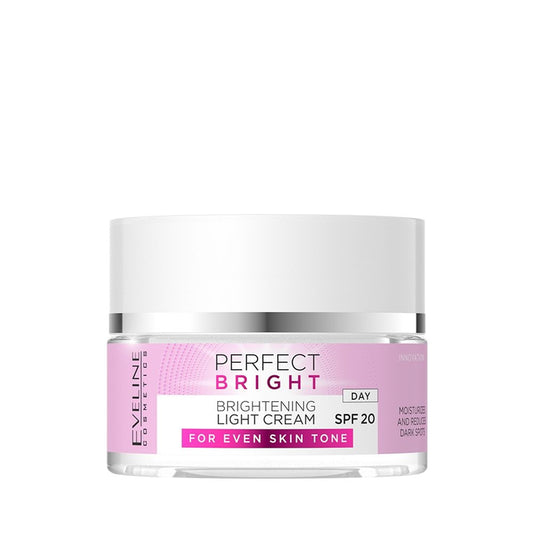 Eveline Perfect Bright - Rozjaśniający Lekki Krem z Filtrem SPF20 na Dzień - 50ml