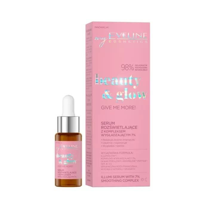 Eveline Beauty & Glow - Give Me More! Serum Rozświetlające z Kompleksem Wygładzającym 7% - 18ml