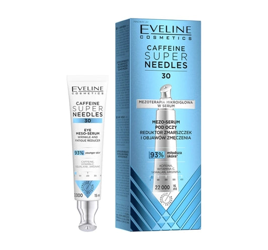 Eveline Super Needles Mezo Serum pod Oczy Caffeine 30 – redukcja cieni i zmarszczek