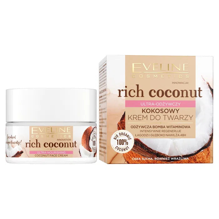 Eveline Rich Coconut - Kokosowy Multi - Nawilżający Krem do Twarzy - 50ml