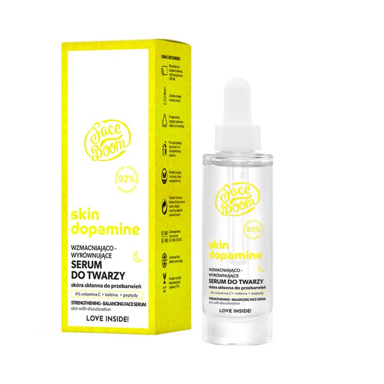 FaceBoom Skin Dopamine - Wzmacniająco - Wyrównujące Serum do Twarzy - 30ml