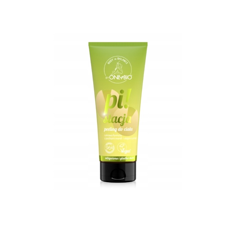 Odżywczy peeling do ciała OnlyBio Pistacja wygładza szorstką skórę, nawilża i zmiękcza dzięki olejowi pistacjowemu