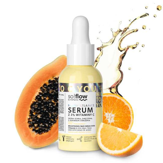 So!Flow Rozświetlające Serum Olejowe z 3% Witaminą C dla Skóry Szarej Zmęczonej - The Straight From Nature